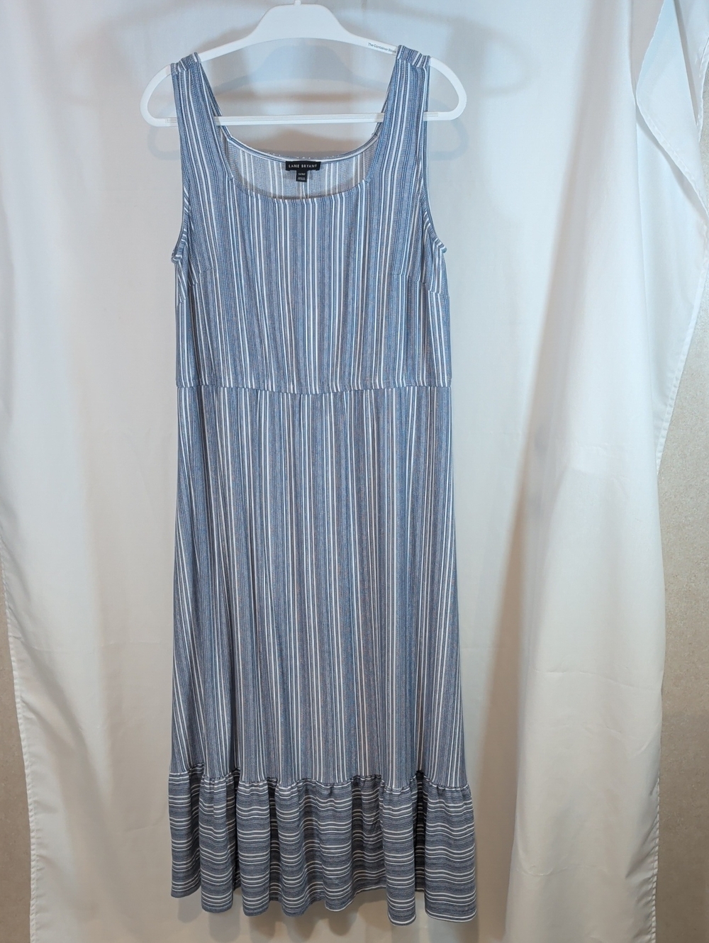 Lane Bryant Sleeveless Stripe Maxi Dress in Light Blue